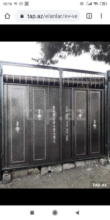 Həyət darvazaları: Yeni Həyət darvazası, 3 m, Mexaniki, Qapı ilə, rəng - Ağ, Kredit yoxdur, Ödənişli quraşdırma, Rayonlara çatdırılma, Ödənişli çatdırılma — 8