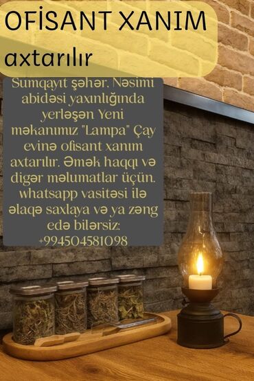 bazarstore part time iş: Официант требуется, Кафе