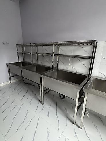 Кухонные мойки: Промышленные моечные ванны и столы из нержавеющей стали, стеллажи,стол — 18