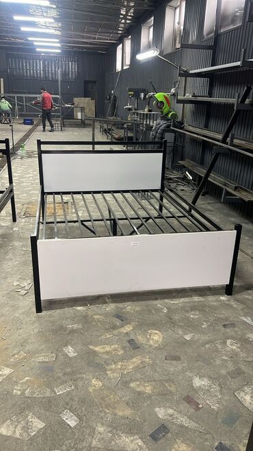 купить бу кровать с матрасом: Эки кишилик керебет, Жаңы, Without a mattress, Темир, узуну - 205 см