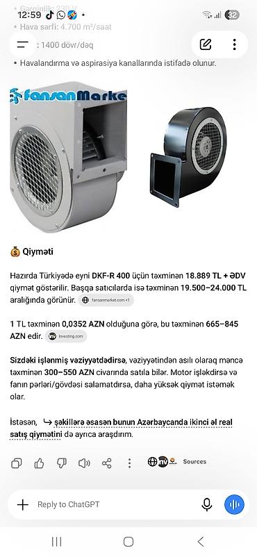 Оборудование для ресторанов, кафе: FANSAN DKF-R 400 radial kanal tipli havalandırma fanı Xüsusiyyətlər — 5