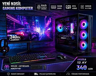 noutbuklar kreditle: Yeni nəsil gaming kompüter dəsti 12 ay ayda 340 azn Kreditle Texniki — 1