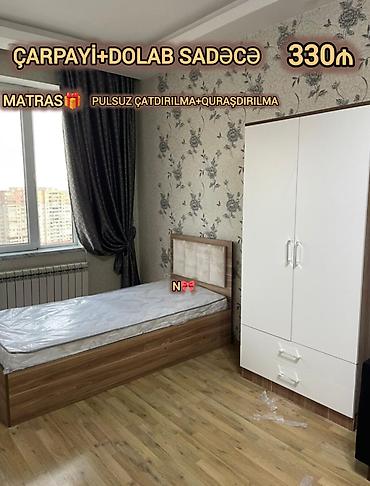 taxt 2 ci el: Çarpayı + Dolab dəsti - Tək nəfərlik çarpayı: taxta korpus, yumşaq — 1