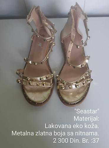 Sandale: Seastar sandale - Materijal: lakovana eko koža - Boja: metalna zlatna — 5