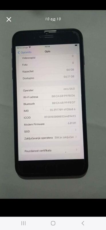 Apple iPhone: Apple iPhone iPhone 8 Plus, 64 GB, Crn, Otisak prsta — 9
