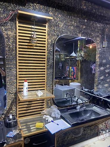 Peşəkar salon üçün iş stansiyası və yuma bölməsi - İki böyük