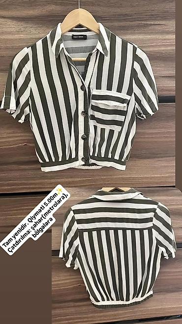 yeni model koftalar: Zolaqlı qısa köynək (crop shirt), s və m gedir, yenidir çatdırılma var — 1