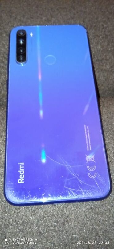 barter telefonlar: Xiaomi Redmi Note 8, 64 ГБ, цвет - Синий, 
 Гарантия, Сенсорный, Отпечаток пальца