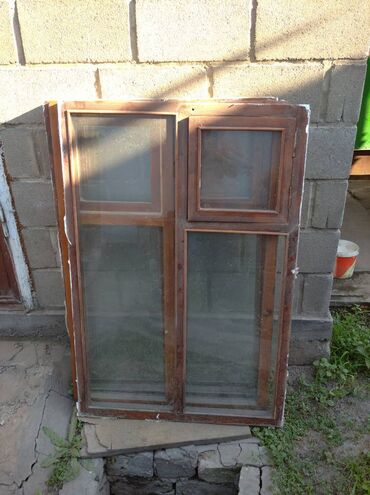 пластиковые окна установка: Деревянное окно, Глухое, цвет - Коричневый, Б/у, 130 *91, Самовывоз