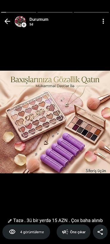 nar 1 saat: Gözəllik dəsti – makiyaj və saç üçün tenlər və buqudi . 3ü bir yerdə — 1