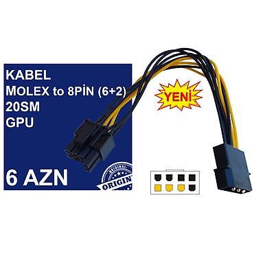 Настольные ПК и комплектующие: Kabellər "MOLEX/SATA to 4PİN/6PİN/8PİN Original" MƏHSULLAR TAM — 7