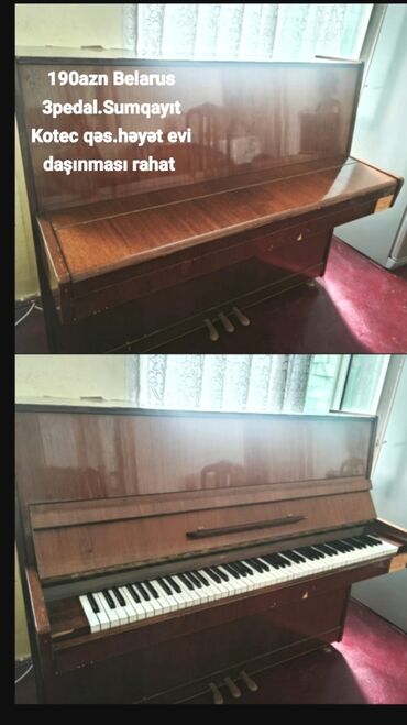 həyət üçün metlax: 1)Pianino Belarus 3pedal Sumqayıt Kotej qəs həyət evi daşınması rahat