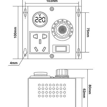 потенциометр: Регулятор напряжения/мощности TYQ-4000W (AC 220V) Функции: - Плавное — 4