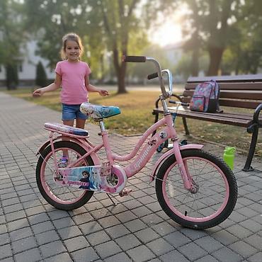 детский мотоциклы: Детский велосипед, 2-колесный, 4 - 6 лет, Для девочки, Б/у — 1