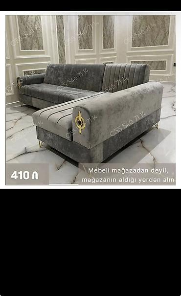 Məhsul: Künc divan - Dizayn: L‑şəkilli, müasir xətlərlə. Oturacaq və