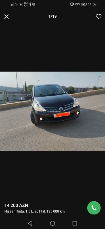 Su nəqliyyatı: Nissan Tiida: 1.5 l | 2011 il Sedan