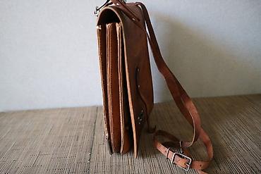 Антиквариат: Офицерский/полевой кожаный планшет 1940х гг. Состояние на фото, следы — 6