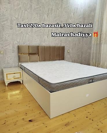 Mebel dəsti: yumşaq süngərlə işlənmiş, şaquli panelli başlıq və krem lalafo.az -da Mebel dəsti: yumşaq süngərlə işlənmiş, şaquli panelli başlıq və krem