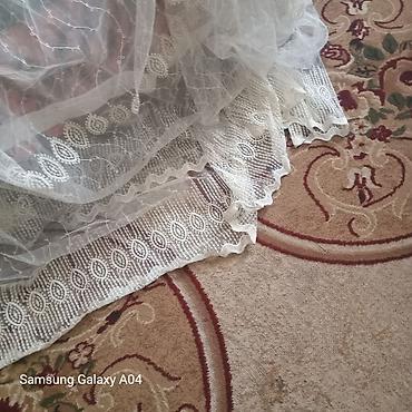 ucuz utu: Ağ rəngli tül pərdə - Material: yüngül, şəffaf tül - Rəng: klassik ağ — 3
