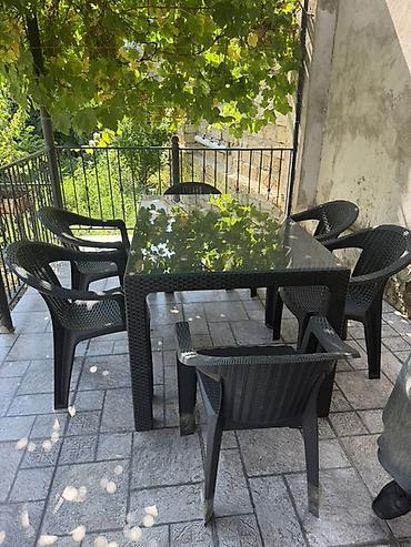 bağca mebeli: Açıq hava üçün mebel dəsti - Tərkibi: 1 ədəd düzbucaqlı süfrə/masa və — 3