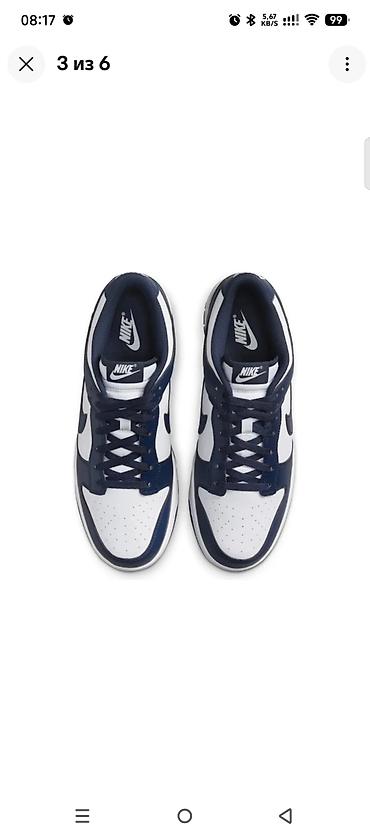 кроссовки nike: Nike Dunk Low kişi/kadın idman ayaqqabısı – navy/white rəng sxemi - — 2