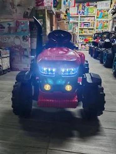 Traktori: Dečji traktor na akumulator sa prikolicom – crveno/žuti - Električni — 22