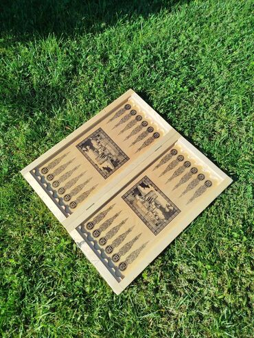 Şahmatlar: Ağacdan hazırlanmış 2-i 1-də oyun dəsti – şahmat və nərd — 6