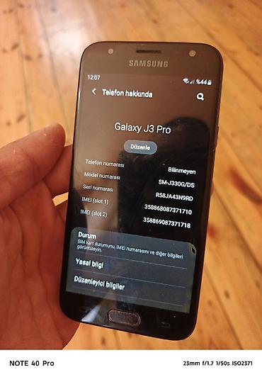 samsung j3 2016 ekran: Samsung Galaxy J3 2017, 16 GB, rəng - Qara, Sensor — 3