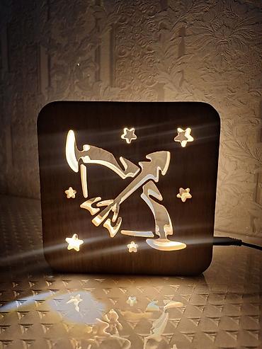 pul sekilleri: USB Güclü 3D LED Taxta İşıq İsti Musiqi Notları İşığı 3D İllüziya — 2