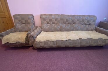 двухместный диван раскладной: Цвет - Коричневый, Б/у