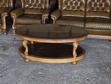 Stilski klub stolovi: Ovalni klub sto, klasičnog dizajna - Materijal: masivno drvo sa — 4