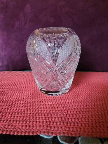 Ostali kućni dekor: Vaza nova kristal,led kristal,rucni rad. ceska. 70te. Vaza — 6
