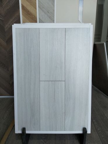 3d kafel metlax: Açıq boz ağac teksturalı döşəmə keramikası - Material: keramika (ağac
