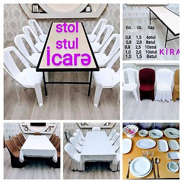 Digər avadanlıqlar: Stol stul icaresi, kirayə qablar Ad günləri, nişan, xına, toy axşamı — 14