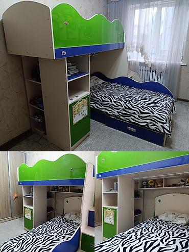 Двухъярусные детские кровати: Двухъярусная детская кровать, Б/у, ЛДСП — 14