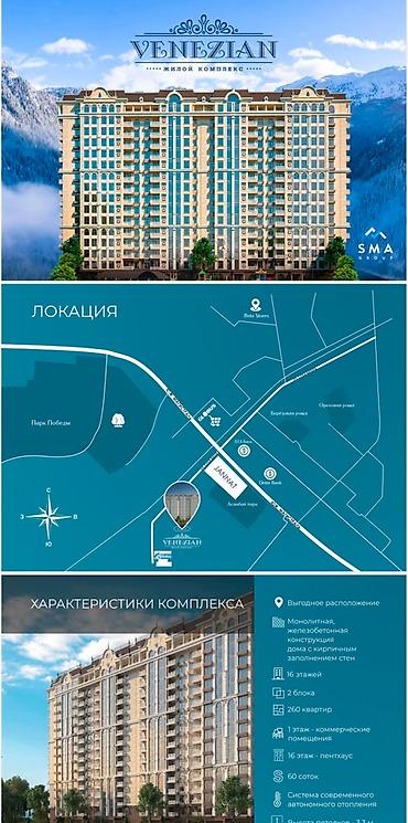 elegance stroy: 1 комната, 62 м², Южная Магистраль Элитка, 9 этаж, ПСО (под самоотделку) — 2