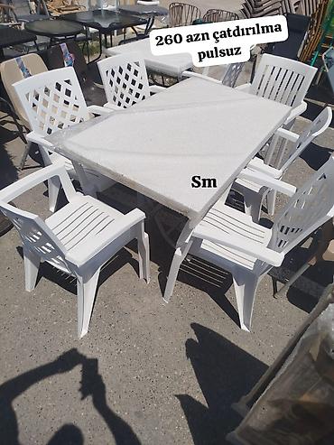 stul və stol: Heyet ve balkon üçun masa desti 6 stul masa 260 azn Şeher içi — 1
