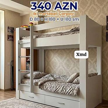 2 mertebe carpayı: İki mərtəbəli çarpayı – 340 AZN Ölçülər: D 80 × H 180 × U 180 sm — 1