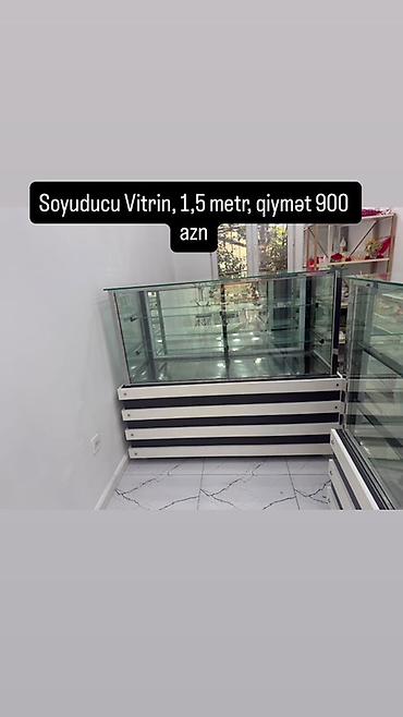 Холодильное оборудование: Soyuducu vitrin – 1,5 metr. - Şüşə ön və yan panellər, məhsulların — 1