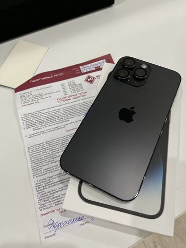 первый айфон: IPhone 14 Pro Max, Колдонулган, 256 ГБ, Midnight, Коргоочу айнек, Куту, 95 %