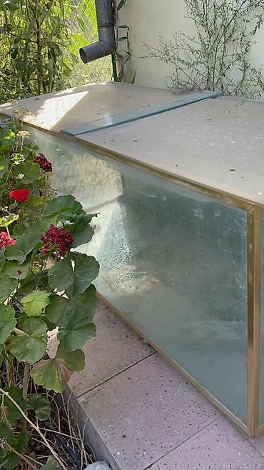 akvarum: Böyük şüşə akvarium 150.60.60 ölçüsüdür 10 mm lik qalın şüşədən — 2