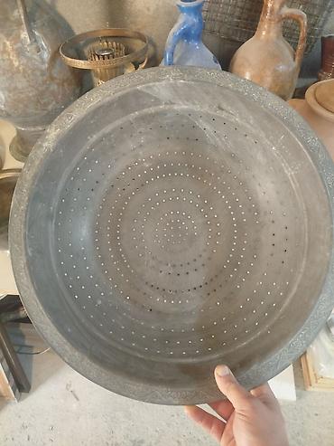 məhəbbət düyü: Böyük ölçülü metal süzgəc/kolander - Material: döymə metal (qalın — 1
