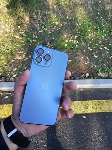 Apple iPhone: IPhone 13 Pro Max, 256 GB, Sierra Blue, Barmaq izi, Face ID, Sənədlərlə