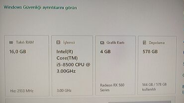Настольные ПК и рабочие станции: Gaming/iş stasionar kompüter - Prosessor: Intel Core i5-8500, 6 nüvə