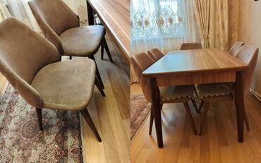 Mətbəx mebeli: Qonaq otağı üçün, İşlənmiş, Kvadrat masa, 6 stul