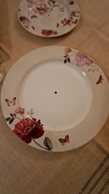 harmonika tenda: Dvospratna etažna tacna za posluživanje kolača/voća – porcelan - Set — 2