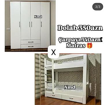 ucuz kravat: Məhsul: uşaq/yeniyetmə otağı üçün ağ rəngdə mebel dəsti - 4 qapılı — 1