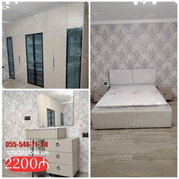 Yataq otağı dəstləri: İkinəfərlik çarpayı, Dolab, Termo, 2 tumba, Yeni