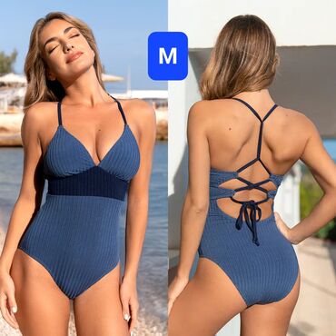 ženske kape za zimu: M (EU 38), Polyester, Stripes, color - Blue