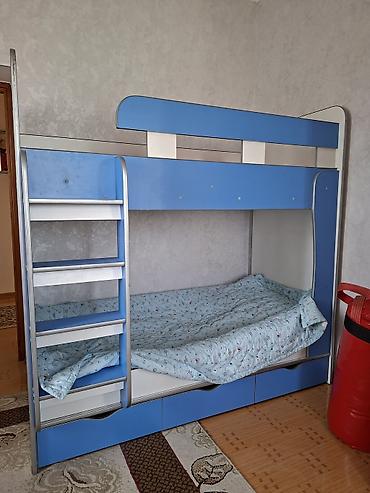 ярус: Двухъярусная детская кровать, Б/у, МДФ, цвет - Голубой — 1